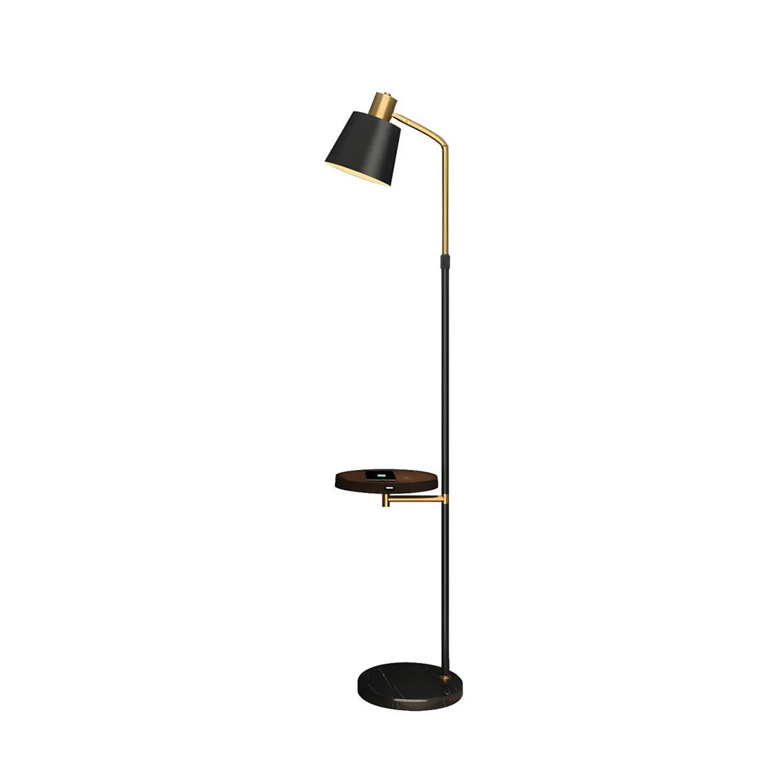 Adjustable Modern Cone Floor Lamp with Side Table