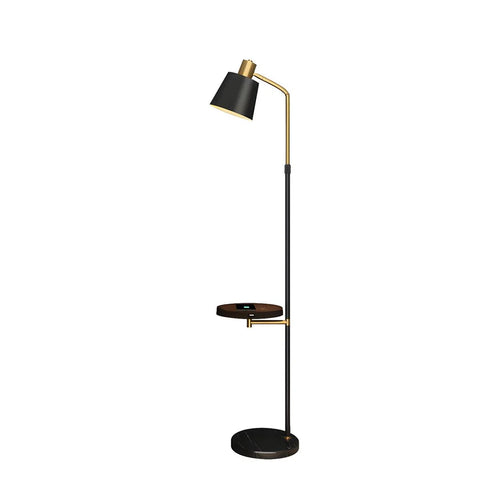 Adjustable Modern Cone Floor Lamp with Side Table