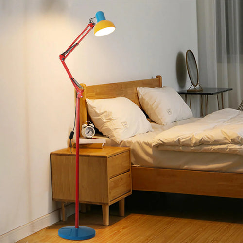 Colorful Modern Adjustable Dome Swing Arm Floor Lamp