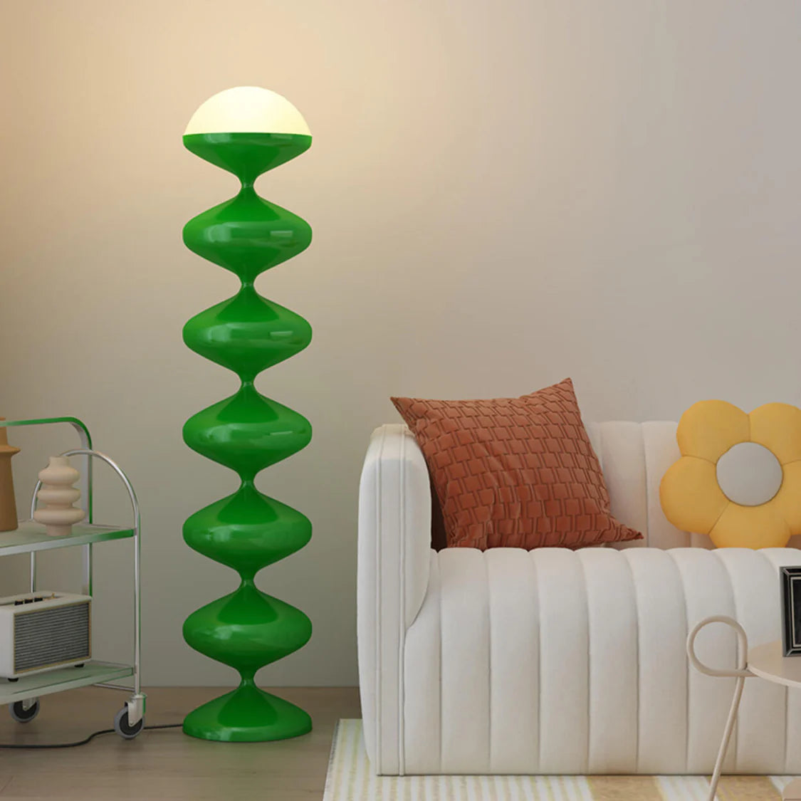 Decorative Green Dome Column Metal LED Floor Lamp
