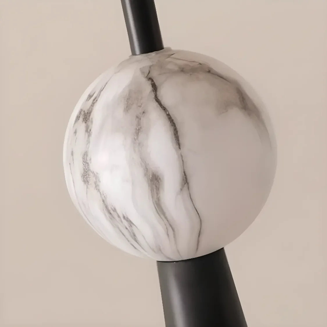 Mid-Century Modern Cone Black Tapered Metal Base Floor Lamp