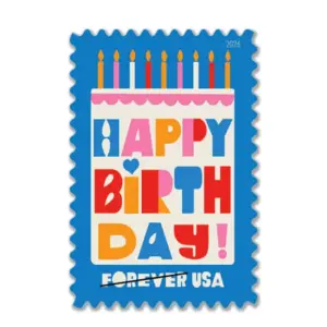 Forever Stamps 2026 Happy Birthday – Celebration Greeting, First-Class Postage